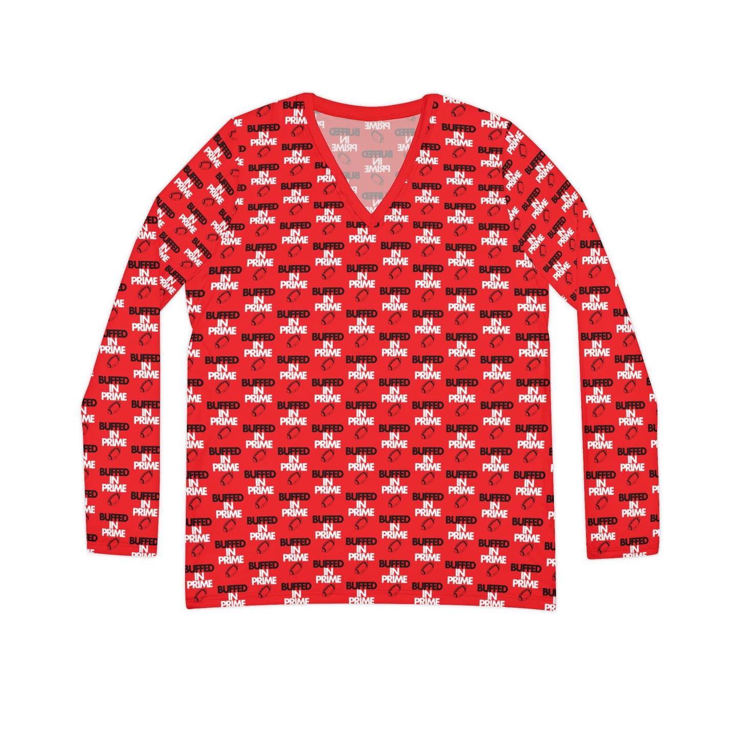 Women's BIP pattern V-neck Shirt
