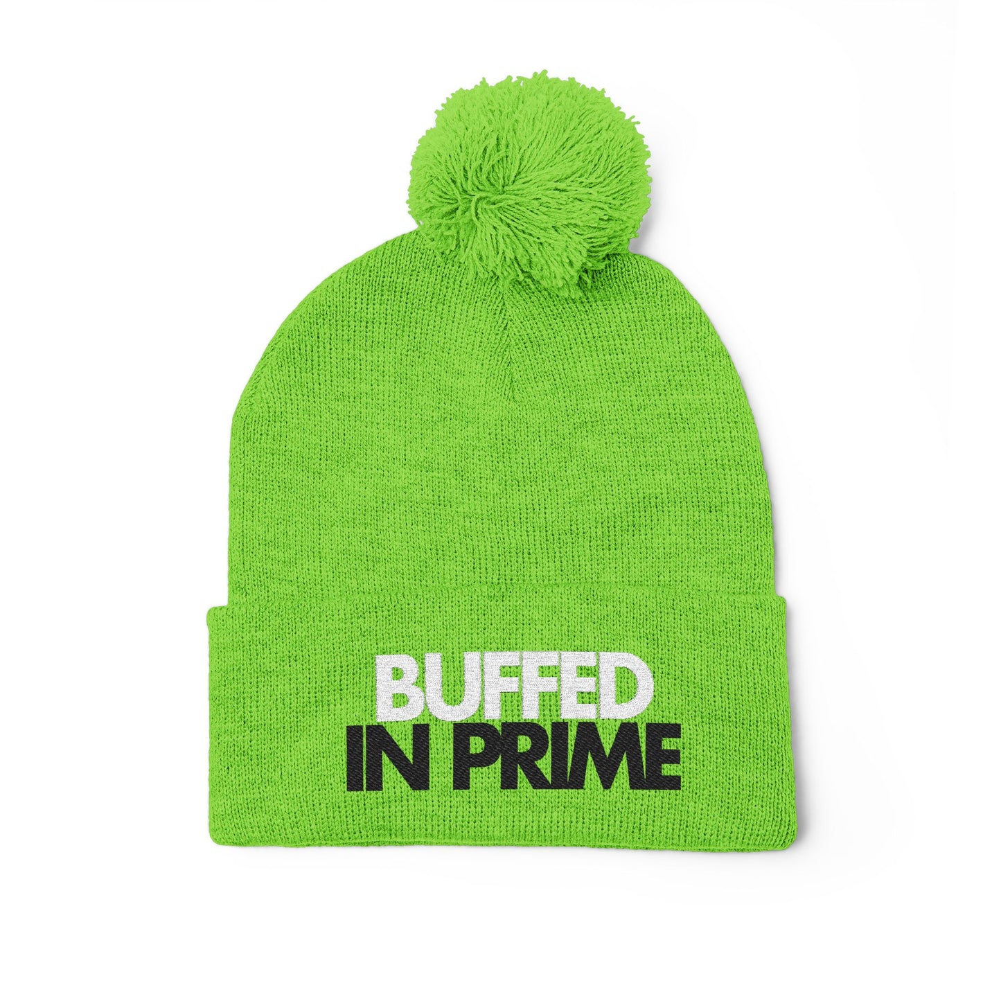 Buffed in Prime - Pom Pom Knitted Beanie, Holiday Gift, Casual Wear
