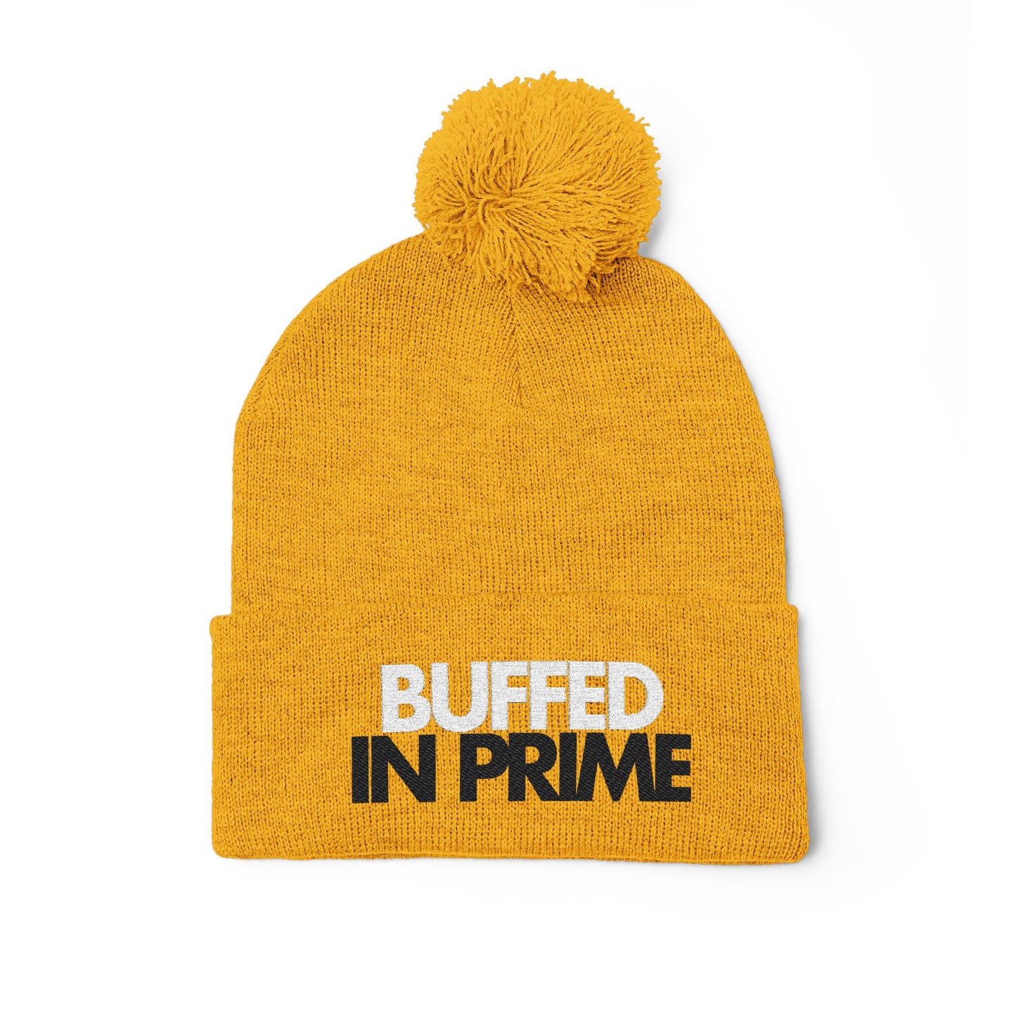 Buffed in Prime - Pom Pom Knitted Beanie, Holiday Gift, Casual Wear