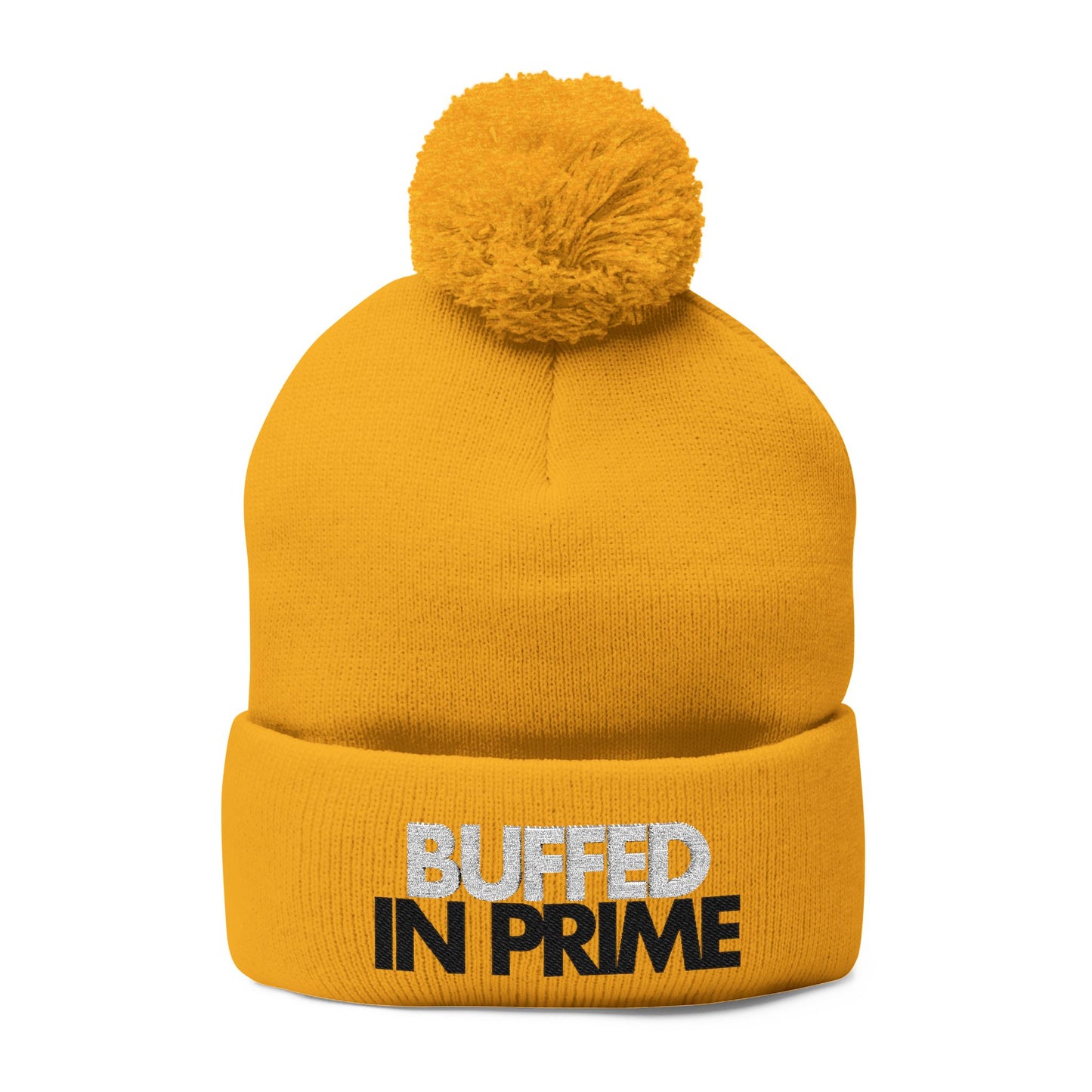 Buffed in Prime - Pom Pom Knitted Beanie, Holiday Gift, Casual Wear