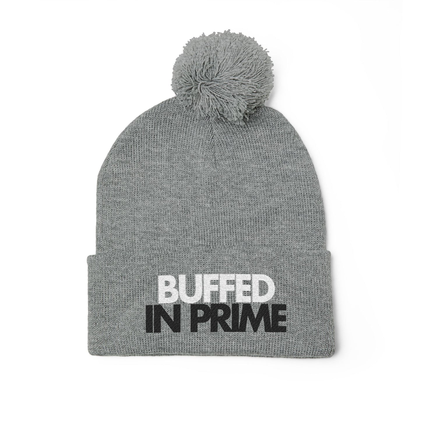 Buffed in Prime - Pom Pom Knitted Beanie, Holiday Gift, Casual Wear