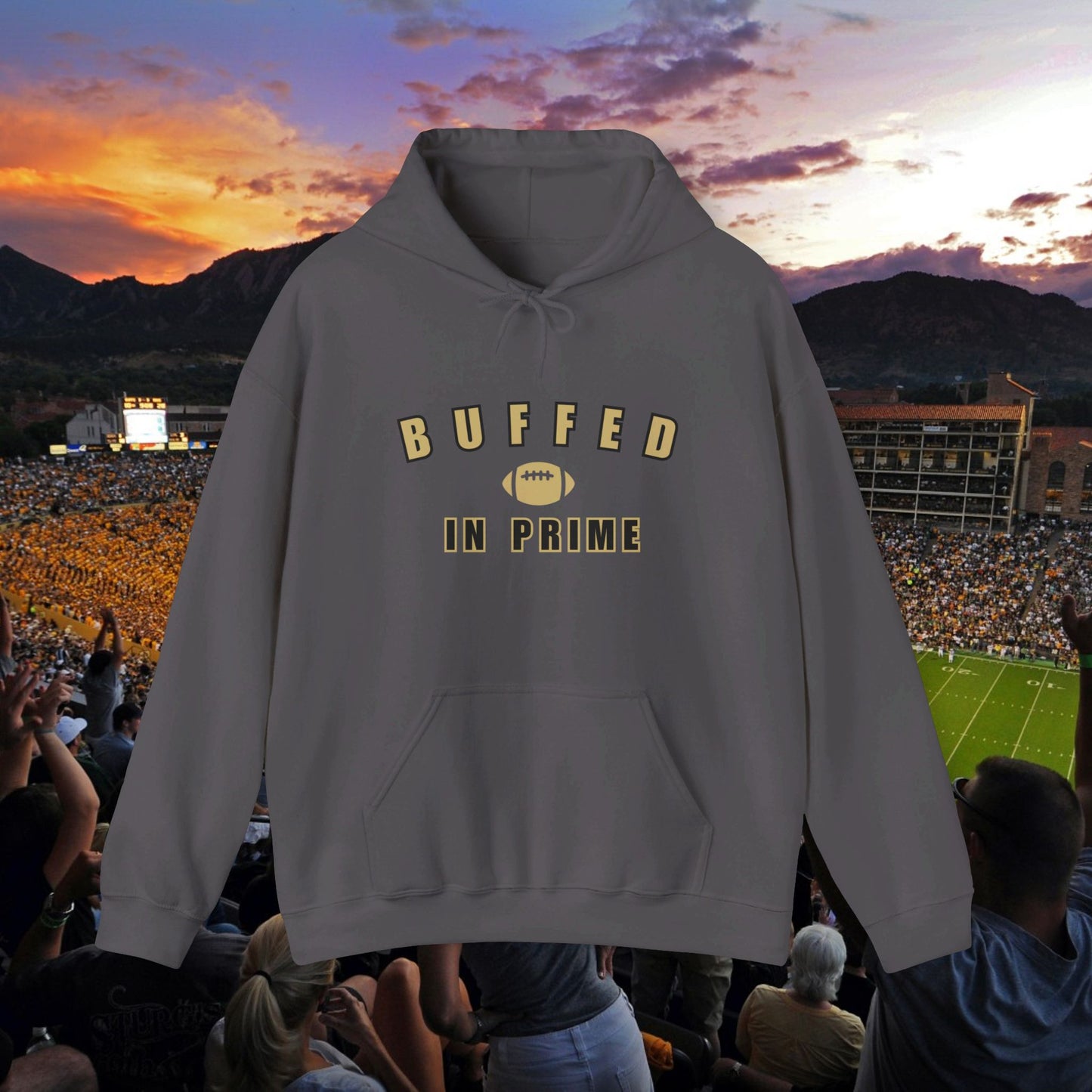 CU Gold- Buffed In Prime University Letter Logo Unisex Hoodie