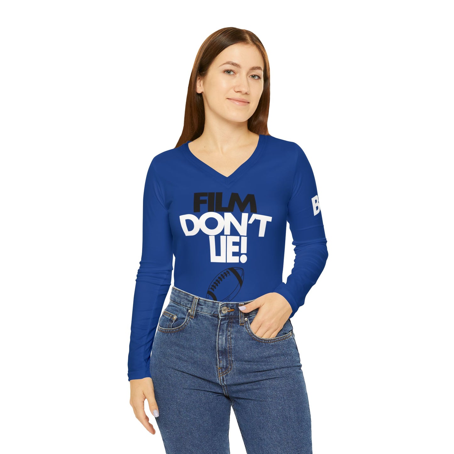 Women's Film Don't Lie Long Sleeve V-neck Shirt