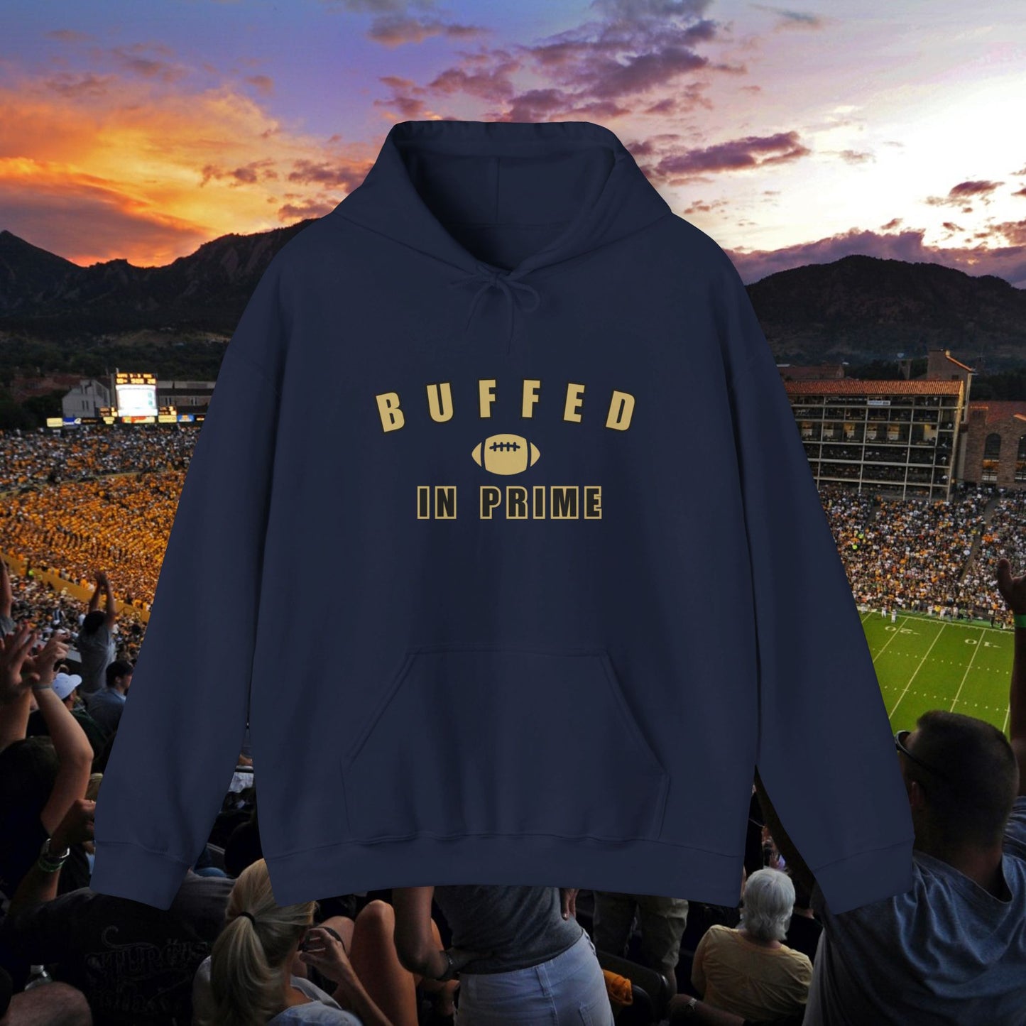 CU Gold- Buffed In Prime University Letter Logo Unisex Hoodie