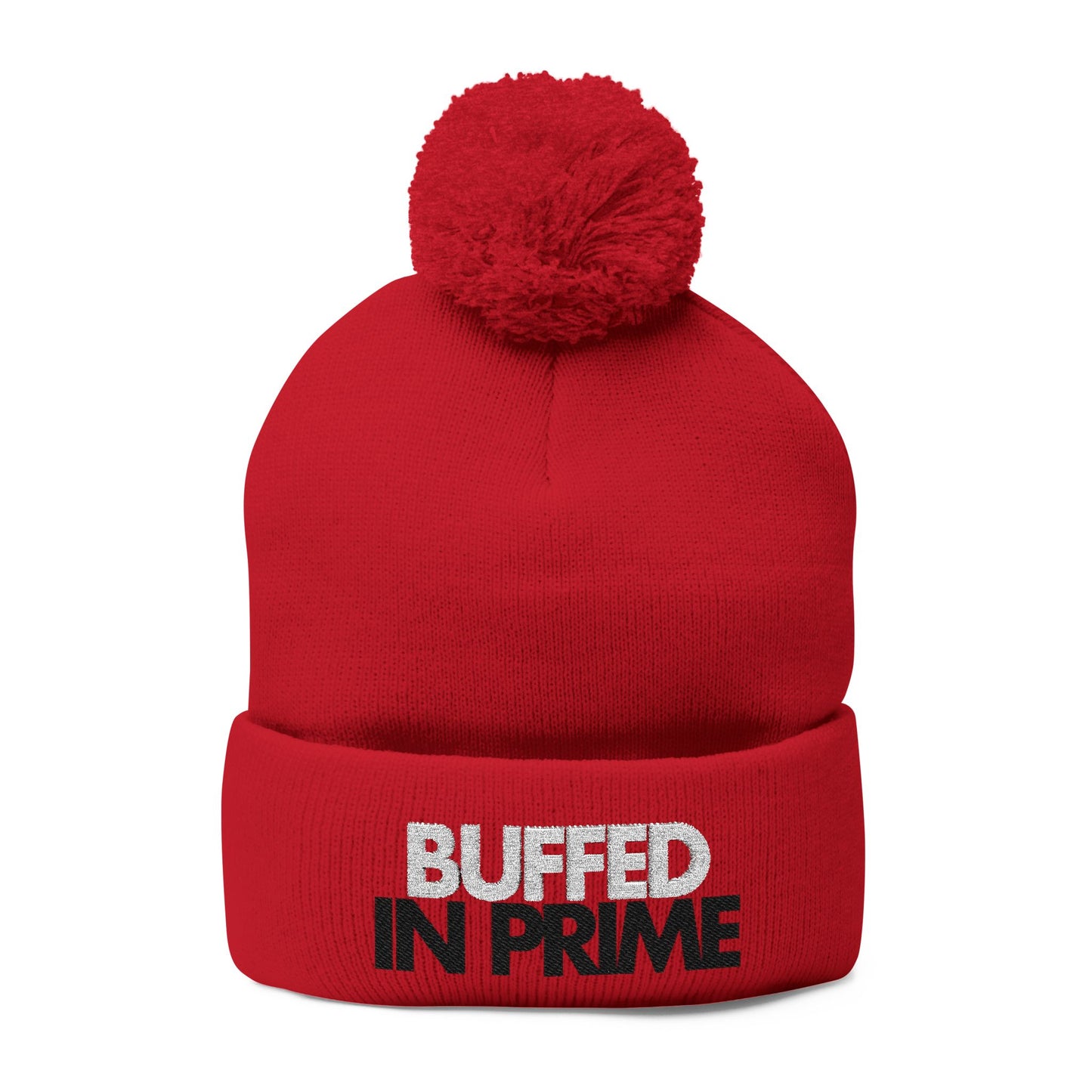 Buffed in Prime - Pom Pom Knitted Beanie, Holiday Gift, Casual Wear