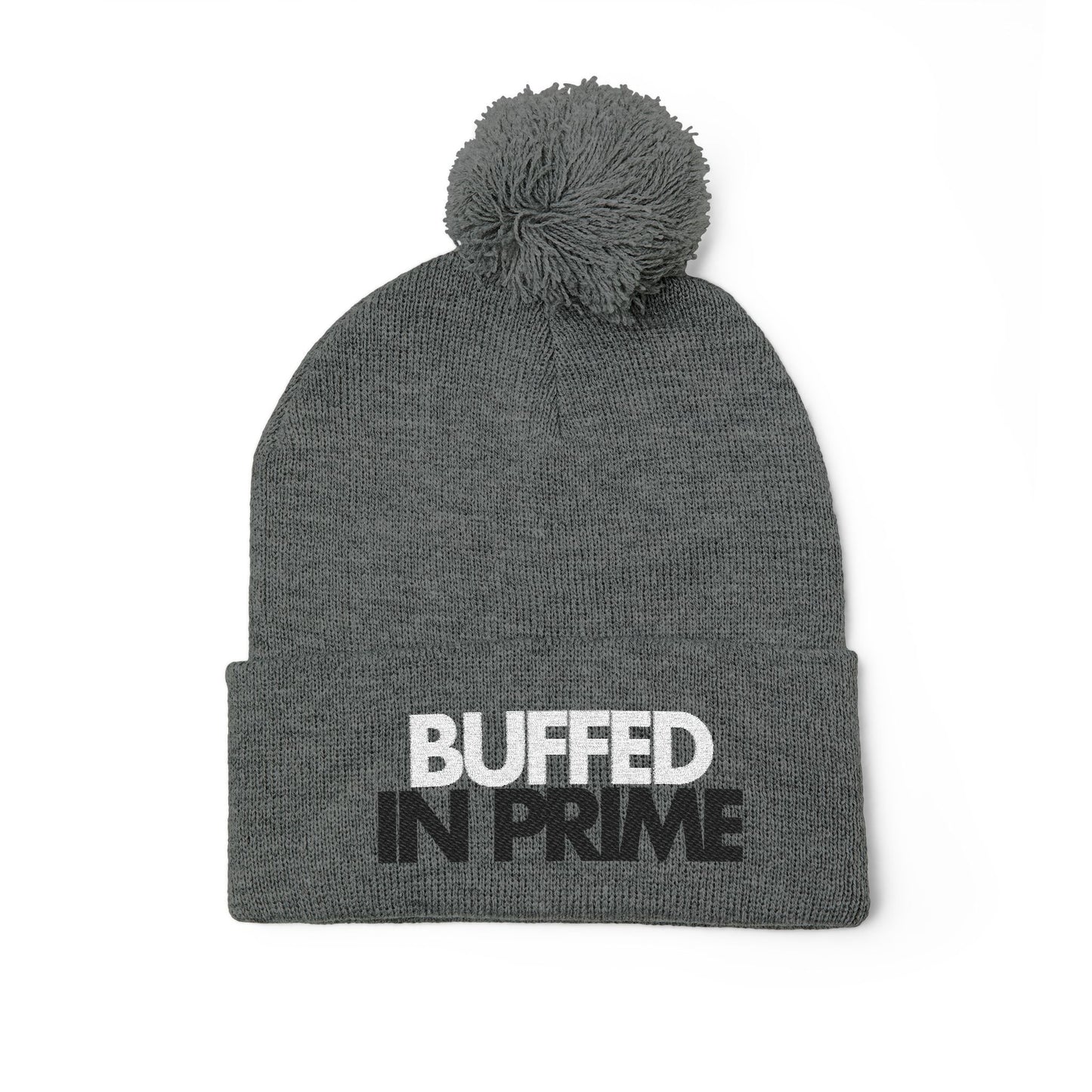 Buffed in Prime - Pom Pom Knitted Beanie, Holiday Gift, Casual Wear