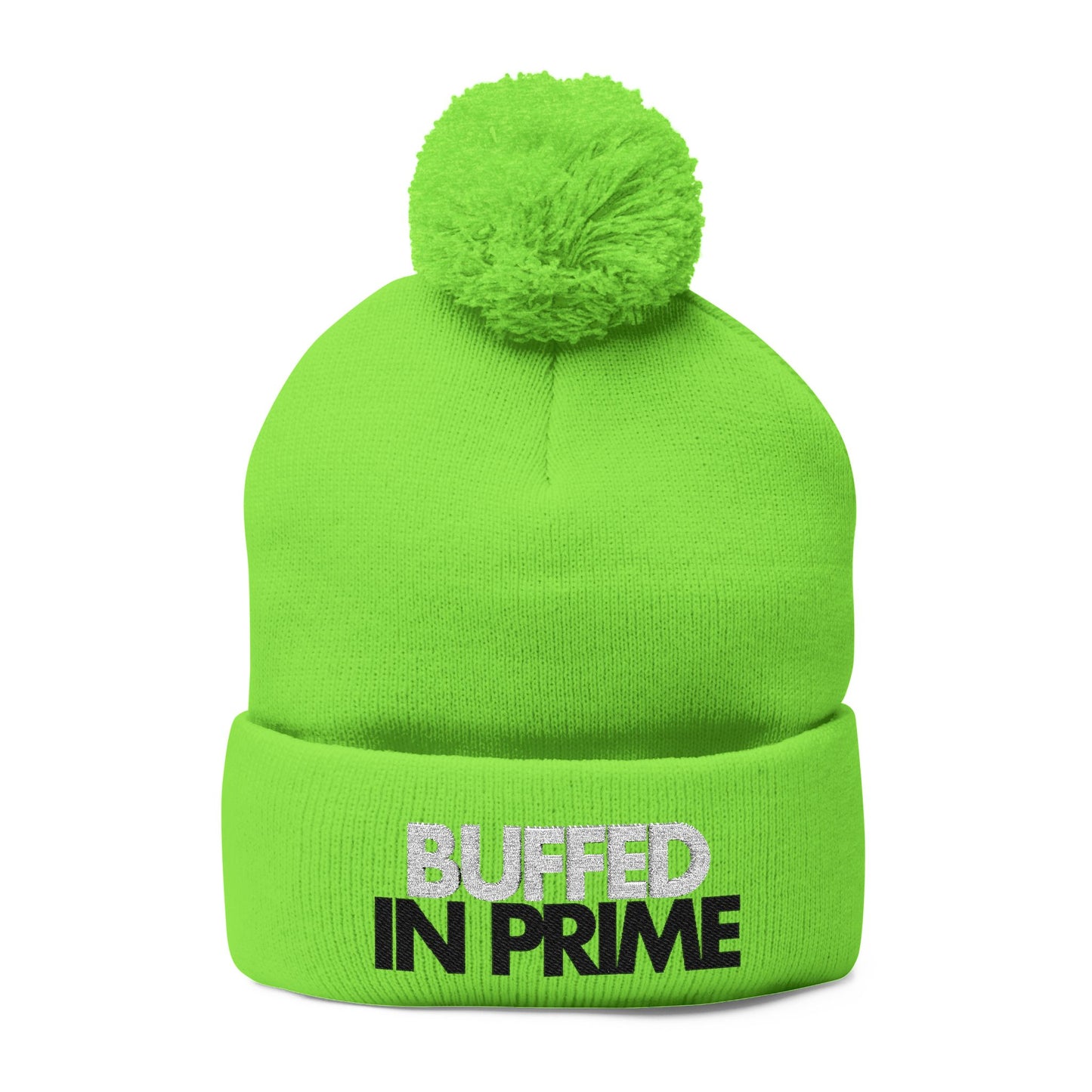 Buffed in Prime - Pom Pom Knitted Beanie, Holiday Gift, Casual Wear