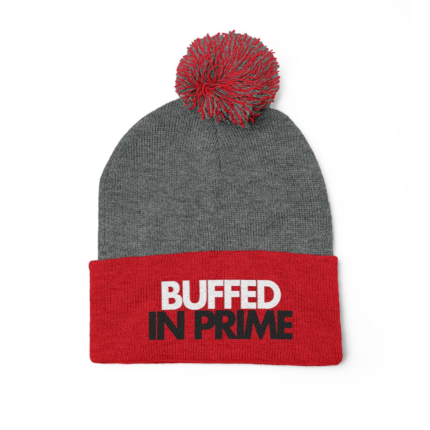 Buffed in Prime - Pom Pom Knitted Beanie, Holiday Gift, Casual Wear