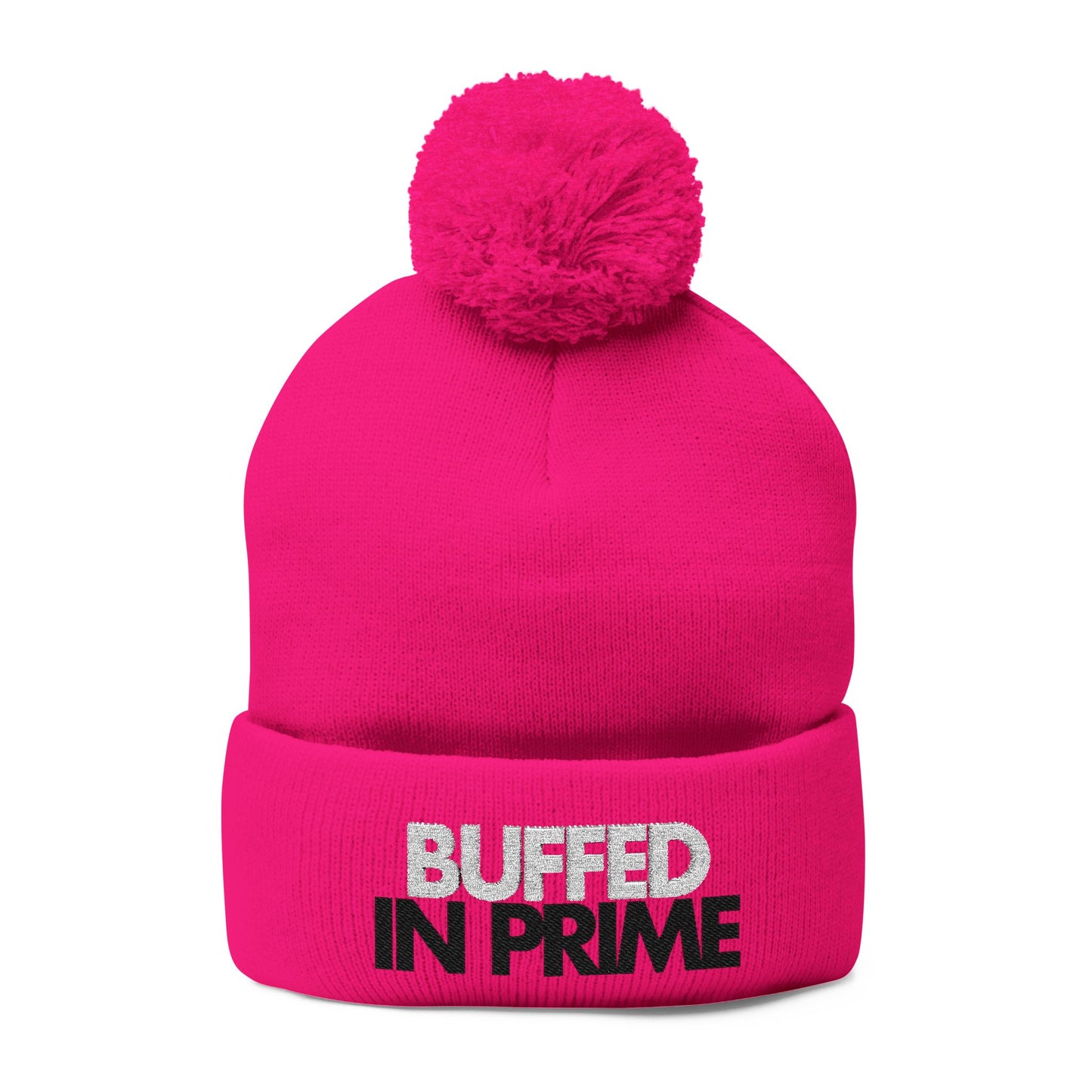 Buffed in Prime - Pom Pom Knitted Beanie, Holiday Gift, Casual Wear