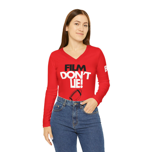 Women's Film Don't Lie Long Sleeve V-neck Shirt