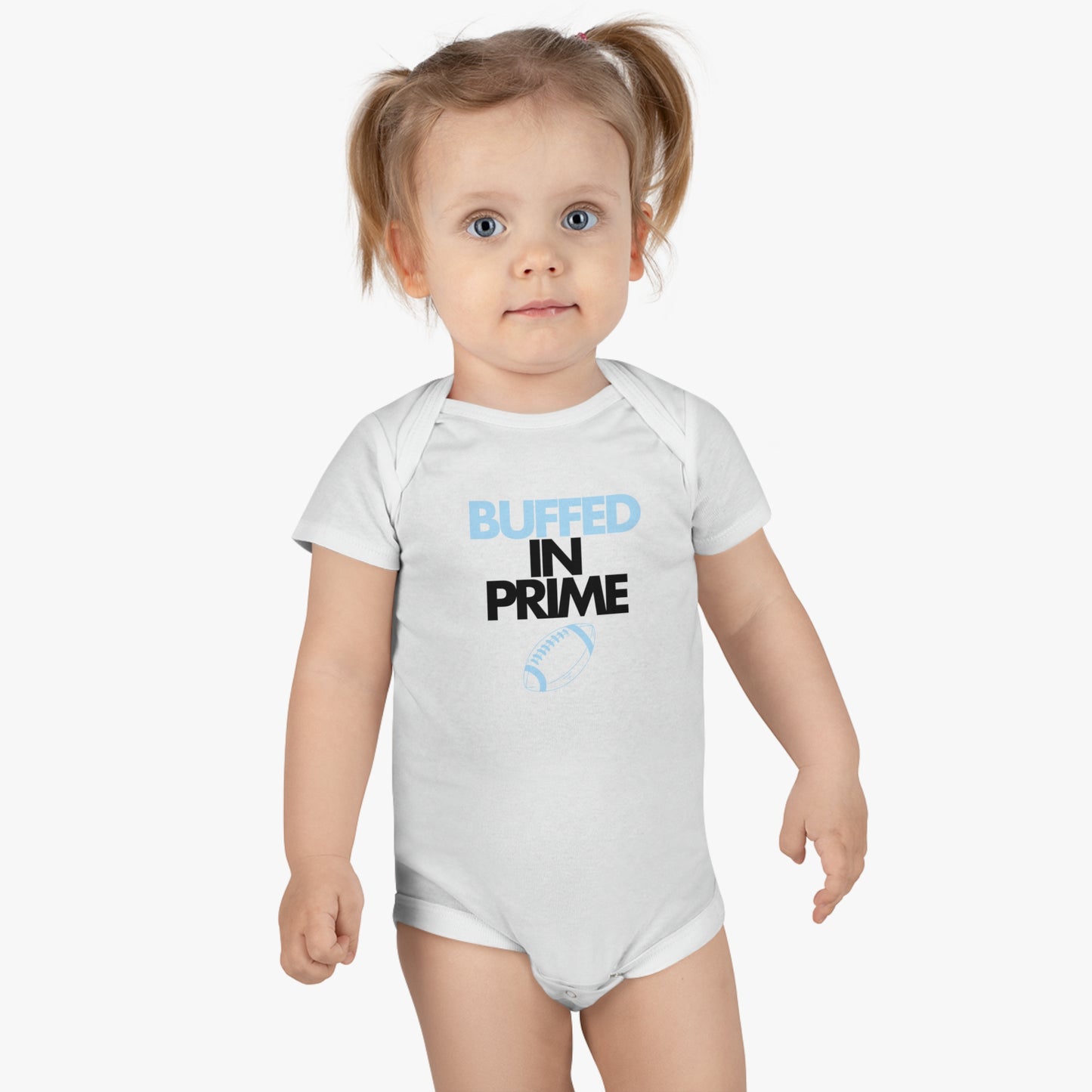 blue baby BIP onesie