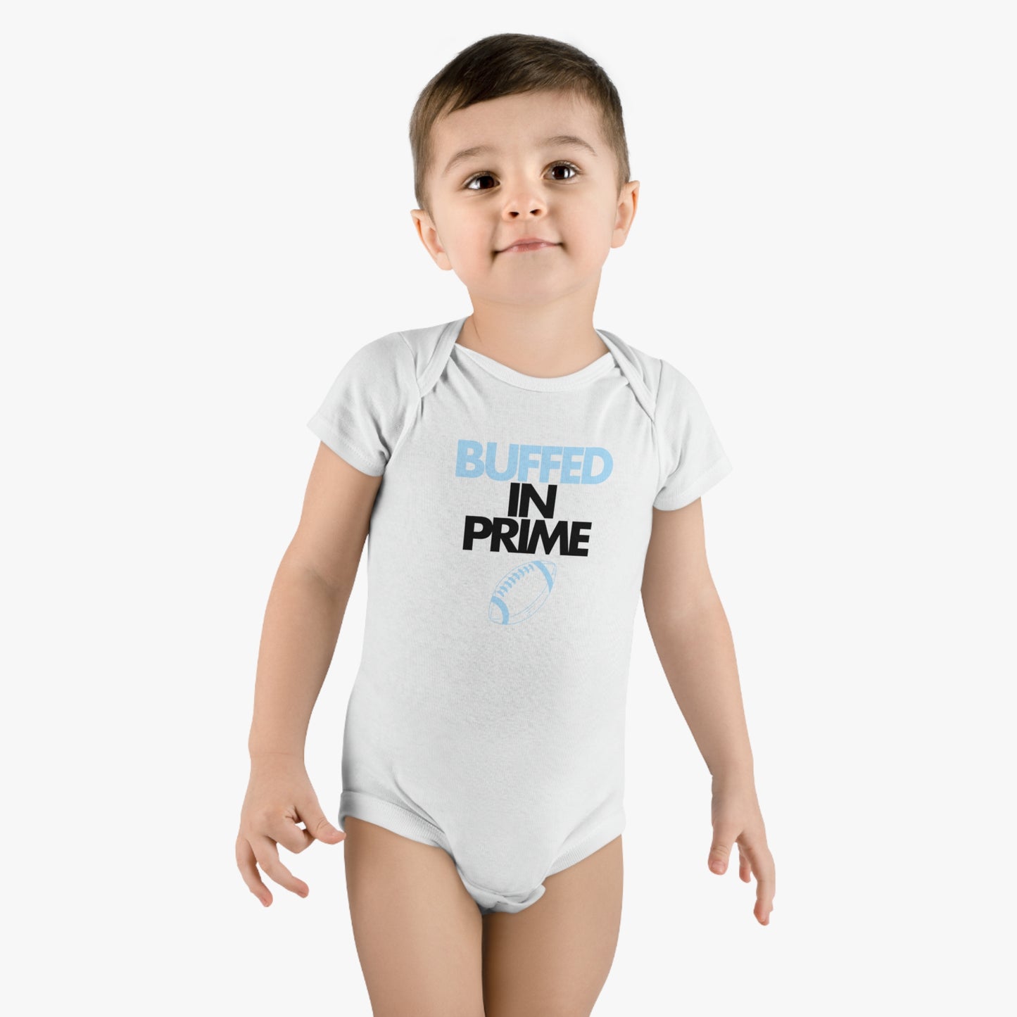 blue baby BIP onesie