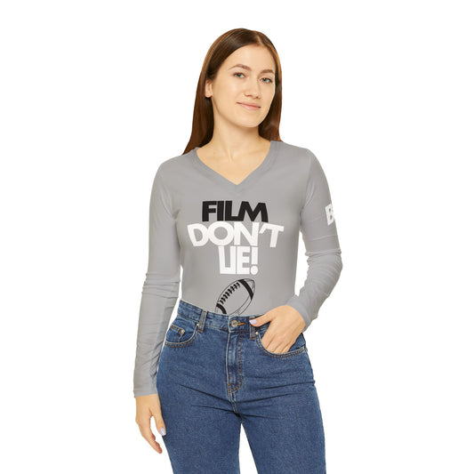 Women's Film Don't Lie Long Sleeve V-neck Shirt